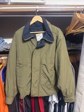 Vintage 90s London Towne Olive Green Harrington Style Zip Jacket Large